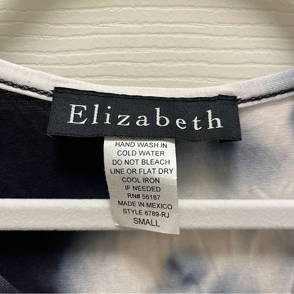 Elizabeth Small Tie Dye Loose Fitting Short Sleeve Waist Band Shirt - Picture 3 of 3